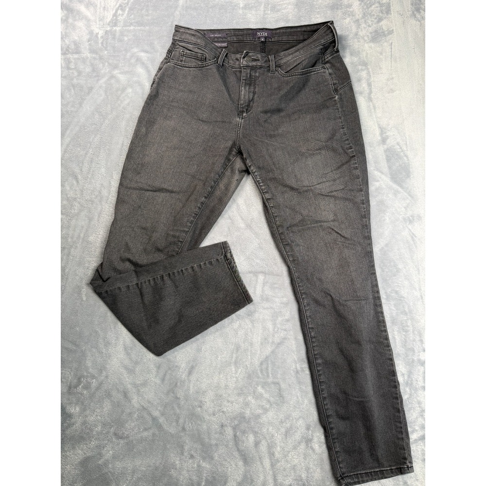 NYDJ Ami Uplift Jeans Womens 8 Dark Gray Denim Skinny Lift Tuck Everyday Wear